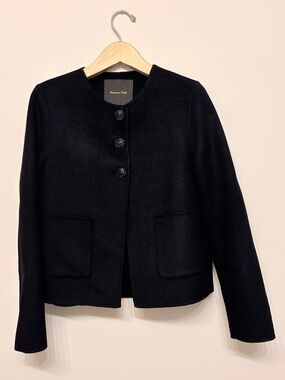 Massimo dutti black wool jacket sz xs xsmall new